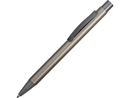 Ручка металлическая soft-touch шариковая Tender, серо-стальной с нанесением логотипа с нанесением логотипа