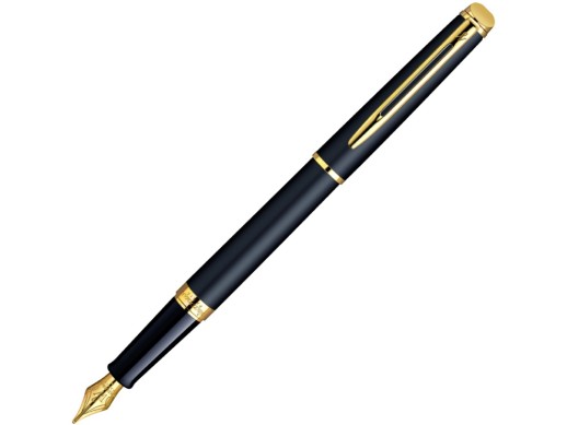 Перьевая ручка Waterman Hemisphere, цвет: MattBlack, перо: F с нанесением логотипа с нанесением логотипа