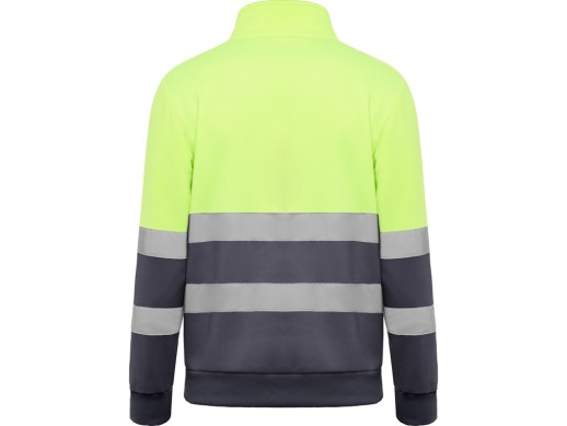 Свитшот ворот на молнии Spica, свинцовый/неоновый желтый