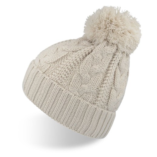 Шапка VOGUE, белый, верх: 100% акрил, подкладка: 100% полиэстер   25490.01 с нанесением логотипа с нанесением логотипа