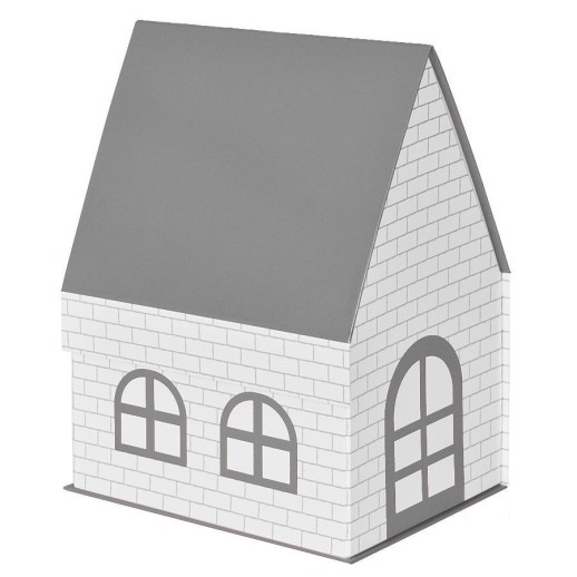 Упаковка подарочная, коробка ДОМ складная, размер 15 x 21 x 27 см серый ,   20411/30