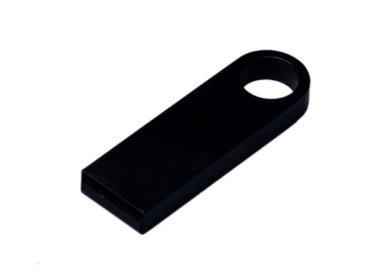 USB 3.0-флешка на 64 Гб с мини чипом и круглым отверстием, черный с нанесением логотипа с нанесением логотипа