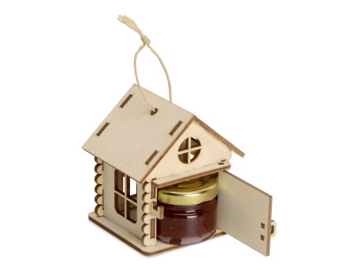 Подарочный набор Варенье в домике, клубничное варенье с мятой 25 мл с нанесением логотипа с нанесением логотипа