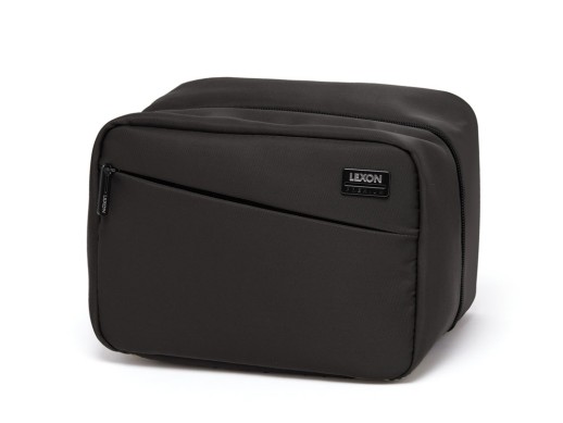 Несессер Premium+, черный с нанесением логотипа с нанесением логотипа