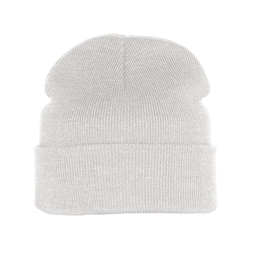 Шапка вязаная двойная Essential, с отворотом, белый,100% акрил 51100/102