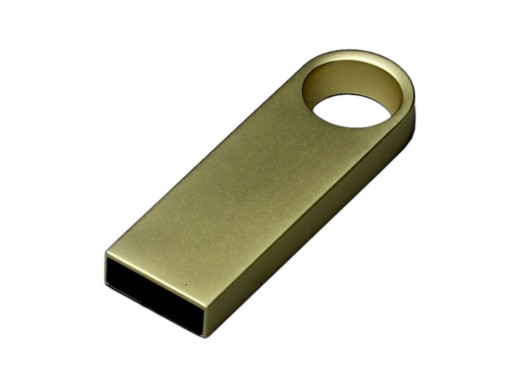 USB 3.0-флешка на 64 Гб с мини чипом и круглым отверстием, золотистый с нанесением логотипа с нанесением логотипа
