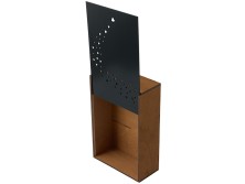 Подарочная коробка из фанеры Constellation 330х220х100 мм, фанера 6 мм, крышка на выдвижных пазах черная ЛХДФ 3 мм, бечевка