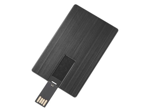 Флеш-карта USB 2.0 16 Gb в виде металлической карты Card Metal, темно-серый с нанесением логотипа с нанесением логотипа