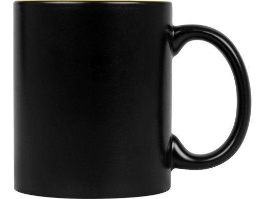 Кружка с покрытием для гравировки Subcolor BLK, черный/желтый с нанесением логотипа с нанесением логотипа