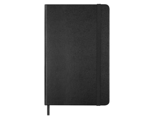 Записная книжка Moleskine Classic (в линейку) в твердой обложке, Medium (11,5x18 см), черный с нанесением логотипа с нанесением логотипа