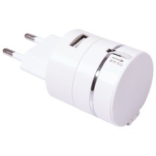Сетевое зарядное устройство c USB выходом и универсальным кабелем 3-в-1   23002