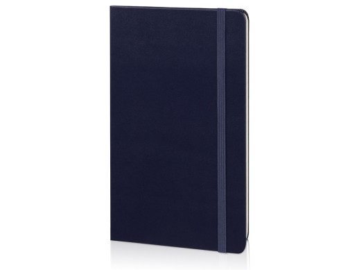 Записная книжка Moleskine Classic (в линейку) в твердой обложке, Medium (11,5x18 см), синий с нанесением логотипа с нанесением логотипа