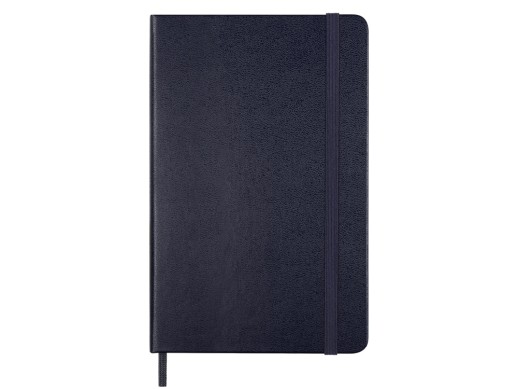 Записная книжка Moleskine Classic (в линейку) в твердой обложке, Medium (11,5x18 см), синий с нанесением логотипа с нанесением логотипа