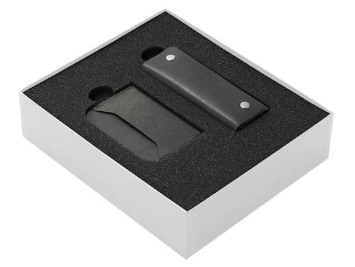 Подарочный набор Long River: картхолдер, ключница (без лого Long River), белая коробка