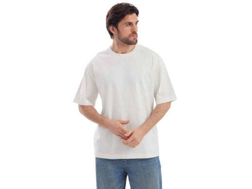 Футболка Kyoto из джерси 180 г/м2 с пич отделкой, унисекс, молочный с нанесением логотипа с нанесением логотипа