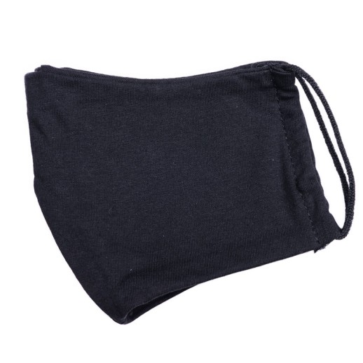 Маска х/б защитная, не медицинская, многоразовая двухслойная, черная   36610/35