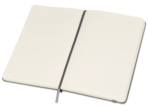 Записная книжка Moleskine Classic (в линейку) в твердой обложке, Medium (11,5x18 см), серый с нанесением логотипа с нанесением логотипа