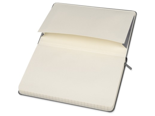 Записная книжка Moleskine Classic (в линейку) в твердой обложке, Medium (11,5x18 см), серый с нанесением логотипа с нанесением логотипа