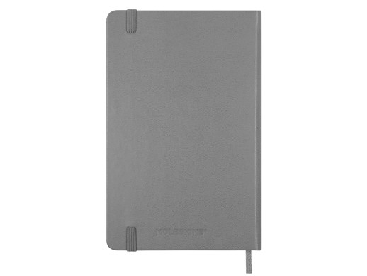 Записная книжка Moleskine Classic (в линейку) в твердой обложке, Medium (11,5x18 см), серый с нанесением логотипа с нанесением логотипа