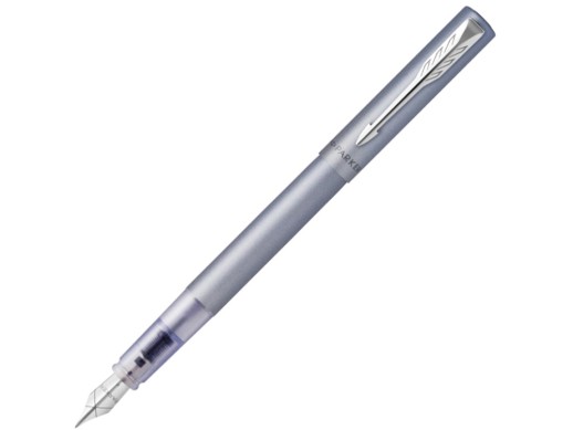 Перьевая ручка Parker Vector XL Silver Blue CT, цвет чернил blue, перо: F/M, в подарочной упаковке. с нанесением логотипа с нанесением логотипа