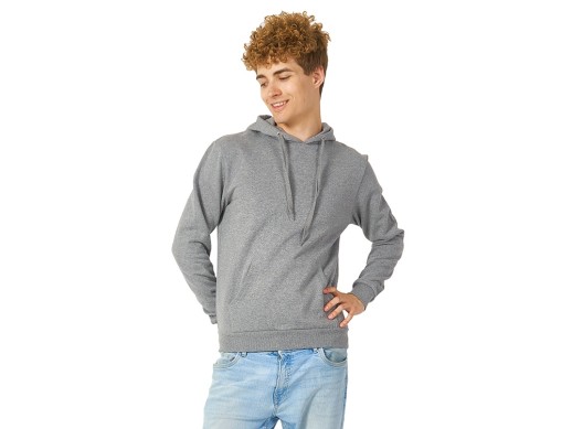 Толстовка с капюшоном Amsterdam мужская, серый меланж с нанесением логотипа с нанесением логотипа