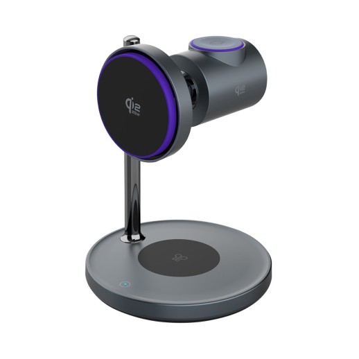Беспроводная зарядная станция 3 в 1 QI2.2 Max Power, Серая, Deppa с нанесением логотипа с нанесением логотипа