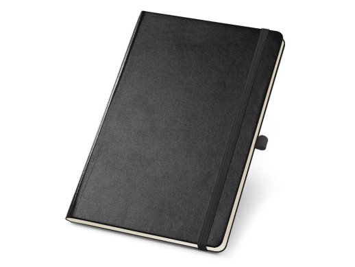 CHAMBERI. Блокнот A5, Черный с нанесением логотипа с нанесением логотипа