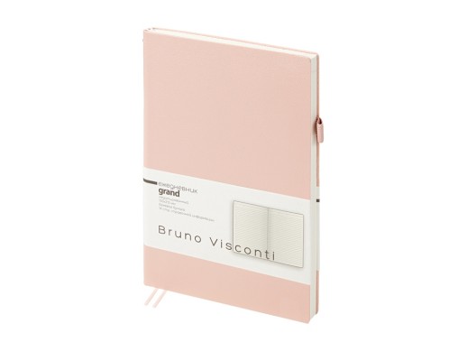 Ежедневник недатированный А5 Grand, пудровый с нанесением логотипа с нанесением логотипа