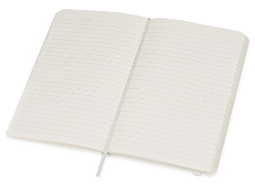 Записная книжка Moleskine Classic (в линейку) в твердой обложке, Medium (11,5x18 см), белый с нанесением логотипа с нанесением логотипа