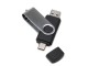 USB3.0/USB Type-C флешка на 32 Гб Квебек C, черный с нанесением логотипа с нанесением логотипа