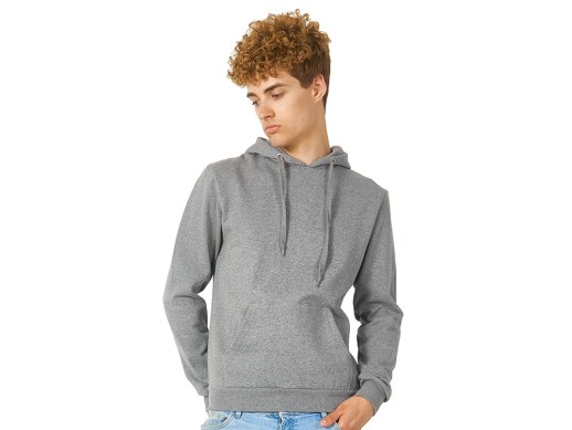 Толстовка с капюшоном Amsterdam мужская, серый меланж с нанесением логотипа с нанесением логотипа