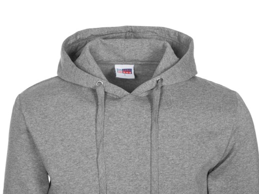 Толстовка с капюшоном Amsterdam мужская, серый меланж с нанесением логотипа с нанесением логотипа