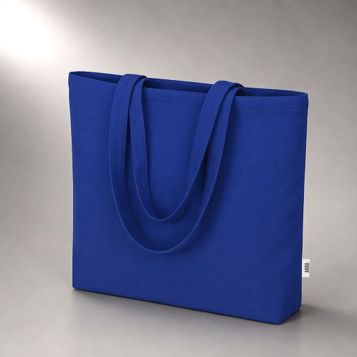 Сумка Твил из хлопка, 210 г/м2, синий с нанесением логотипа с нанесением логотипа