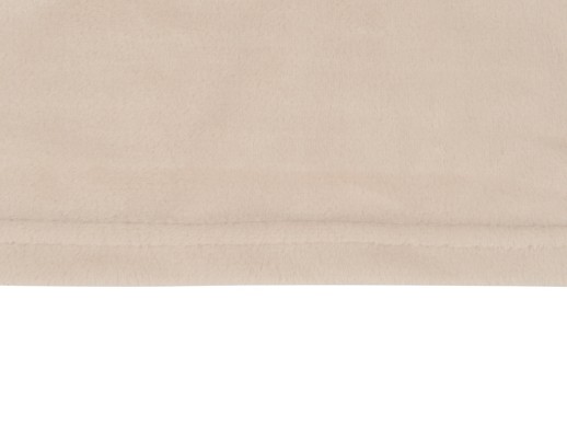 Плед флисовый Natty из переработанного пластика, бежевый со светло-розовой лентой