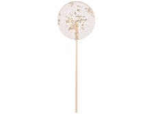 Леденец Круг прозрачный из изомальта с серебристой посыпкой, 30 гр.