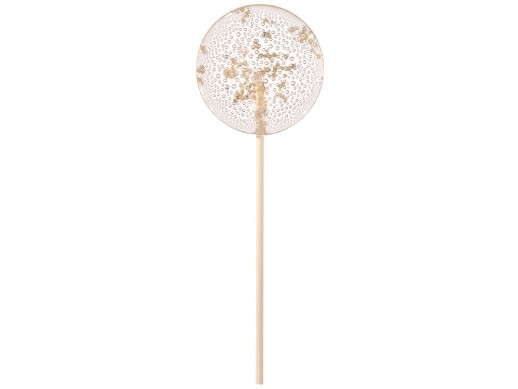 Леденец Круг прозрачный из изомальта с серебристой посыпкой, 30 гр.