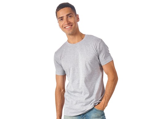 Футболка Super Club мужская, серый меланж с нанесением логотипа с нанесением логотипа
