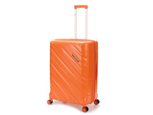 Чемодан TORBER В Отпуск, оранжевый, полипропилен, 45 х 28 х 68 см, 79 л с нанесением логотипа с нанесением логотипа