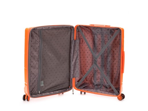 Чемодан TORBER В Отпуск, оранжевый, полипропилен, 45 х 28 х 68 см, 79 л с нанесением логотипа с нанесением логотипа