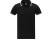 Amarago Мужское поло с коротким рукавом и контрастной отделкой, черный с нанесением логотипа с нанесением логотипа