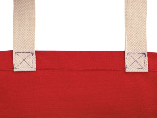 Сумка Donny из хлопка с донной складкой и парусиновыми ручками, красный