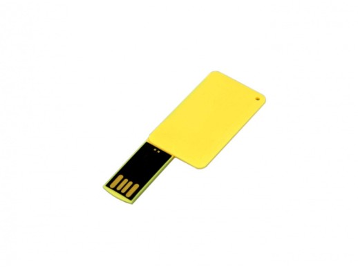 USB-флешка на 8 Гб в виде пластиковой карточки, желтый с нанесением логотипа с нанесением логотипа