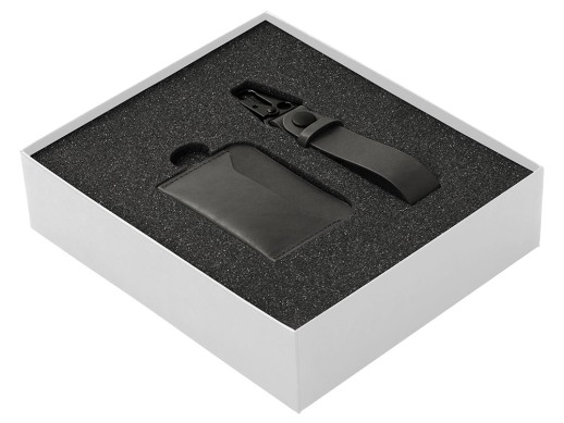 Подарочный набор Long River: картхолдер, ремешок для ключей (без лого Long River), белая коробка