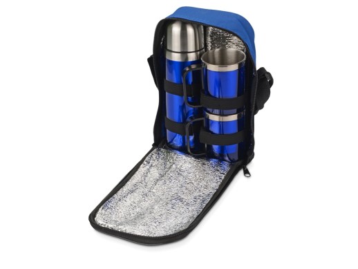 Набор Походный с чехлом: термос, 2 кружки, синий (Р)