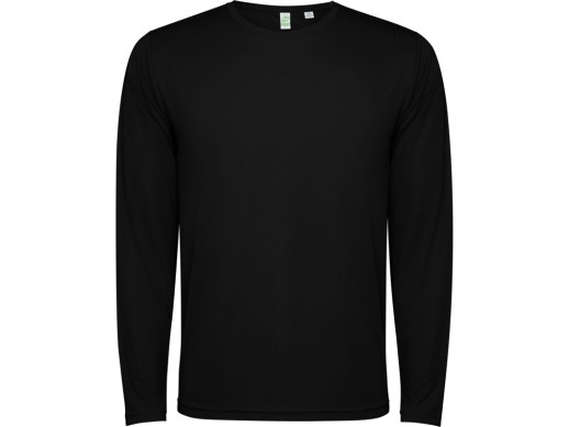 Лонгслив Estoril унисекс, черный с нанесением логотипа с нанесением логотипа