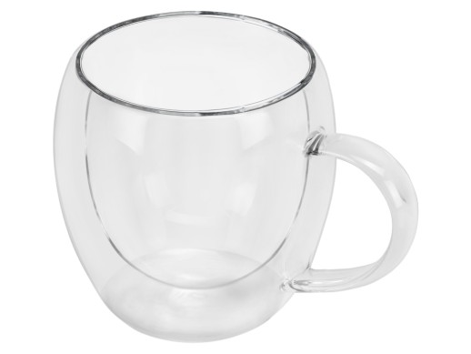 Кружка с двойными стенками Mont Blanc полукруглый, с ручкой 250 мл (Р) с нанесением логотипа с нанесением логотипа