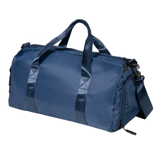 Сумка спортивная Gym т.синяя; 45х21х20 см; из водостойкого материала. - 16814/26 с нанесением логотипа с нанесением логотипа