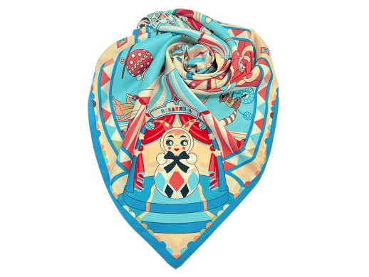 Платок Русская неваляшка. Праздник с нанесением логотипа с нанесением логотипа