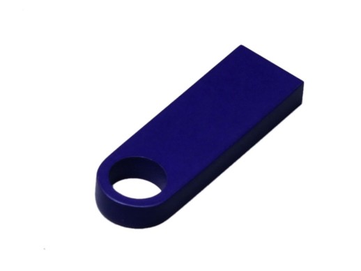USB 3.0-флешка на 64 Гб с мини чипом и круглым отверстием, синий с нанесением логотипа с нанесением логотипа