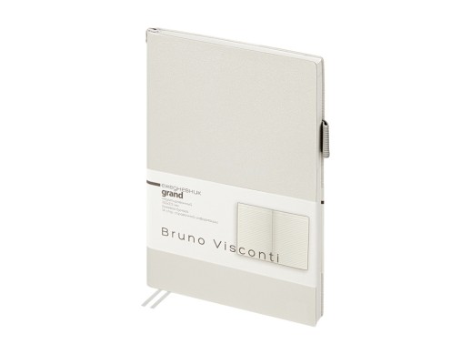 Ежедневник недатированный А5 Grand, жемчужный с нанесением логотипа с нанесением логотипа